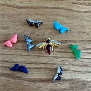 Joan Rivers Colorful Interchangeable Bee Brooch Set